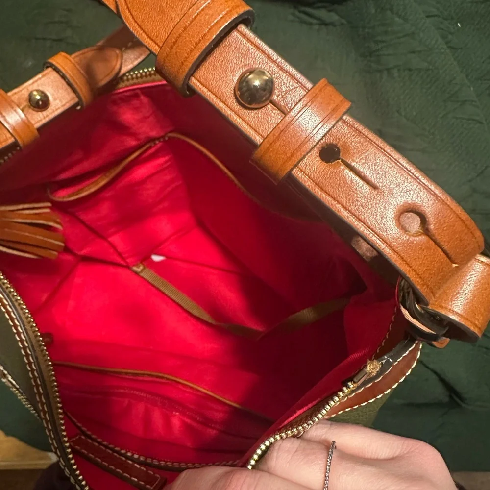 Dooney & Bourke Olive and Tan Hobo Bag - Picture 5 of 16
